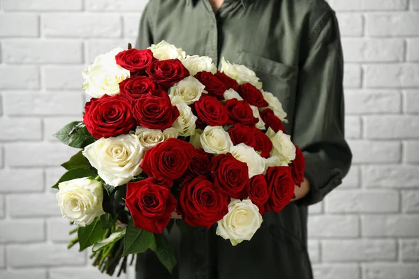 Depositphotos 439904874 Stock Photo Woman Holding Luxury Bouquet Fresh
