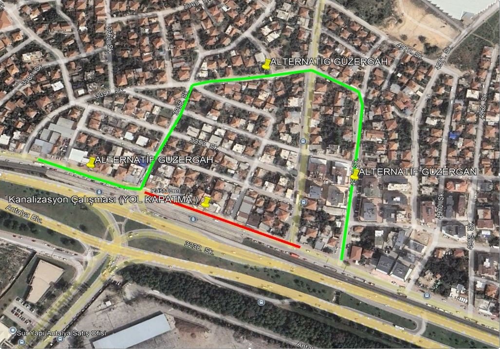 Antalya Bulvarı yan yolları trafiğe kapatılacak