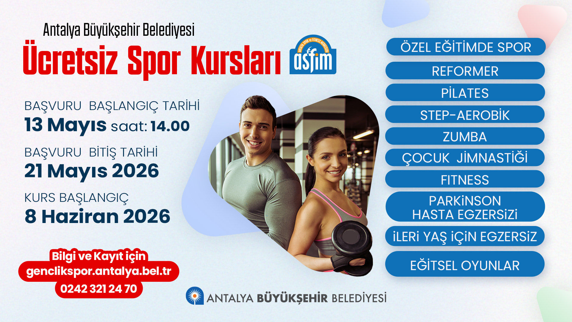 Asfi̇m’de Yaz Sezonu Kayıtları Başlıyor