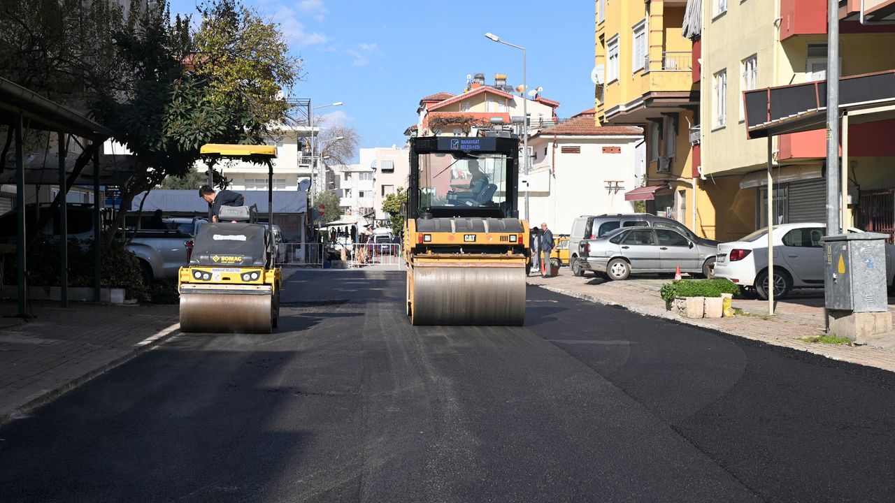 Aşağı Pazarcı'da asfalt çalışması