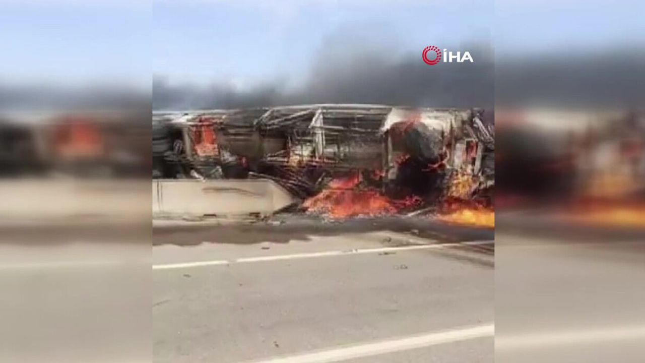 Kaza sonrası otobüste yangın çıktı: 25 ölü