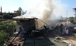 Kepez'de konteyner yangını