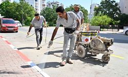 Muratpaşa'da trafik çizgileri yenileniyor