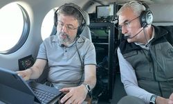 Bakan Yumaklı, yangını havadan inceledi