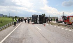 Konya’da yolcu otobüsü devrildi