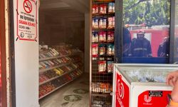 Kepez'de market yangını