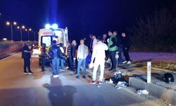 Devrilen motosikletin sürücüsü yaralandı