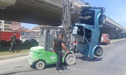 Manavgat'ta forkliftli kurtarma
