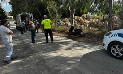 Kontrolden çıkan motosiklet devrildi