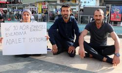 Oğlu için oturma eylemi yaptı