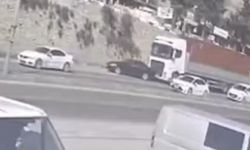 TIR otomobili metrelerce sürükledi