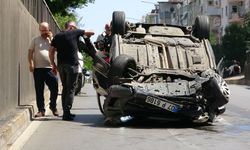 Takla atıp 30 metre sürüklendi