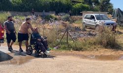 Yangından tekerlekli sandalye ile uzaklaştı