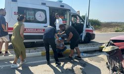 Virajı alamadı refüje çarptı