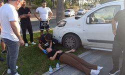 Otomobil palmiyeye çarptı