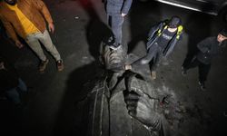 Hafız Esad’ın heykeli ayaklar altında