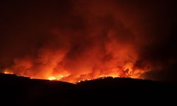 Çanakkale'de alevler geceyi aydınlattı