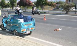 Devrilen triportörün sürücüsü yaralandı