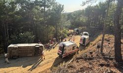 Tur minibüsü devrildi: 11 yaralı