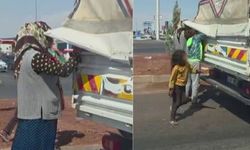 Kırmızı ışıkta duran kamyonetten biber çaldılar