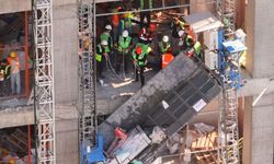 Şantiyede yük asansörünün halatı koptu