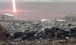 Yıldırım düşme anı kamerada