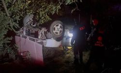 Polisten kaçarken şarampole uçtu