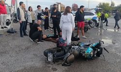 Motosiklet sürücüsü 25 metre sürüklendi