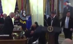 Basın toplantısında korku dolu anlar