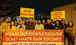 İnşaat işçilerinden maaş eylemi