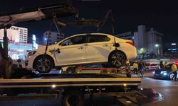 Makas atan otomobil takla attı