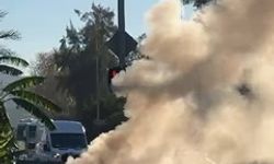 Seyir halindeki araç alev aldı