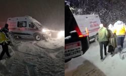 Kar engelini iş makineleriyle aştılar