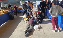 Alkollü vatandaş pazaryerinde sızdı