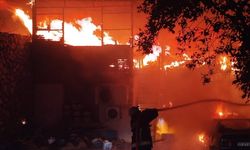 Alanya'da bir işletmede yangın