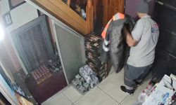 Temizlik işçisinin hırsızlık anı kamerada