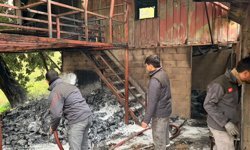 Alanya'da müstakil evde yangın