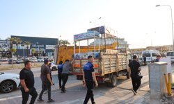 Aksu'da kaldırım işgali denetimi