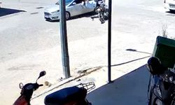 Kavşakta kaza anı kamerada