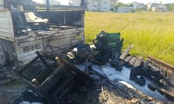 Manavgat'ta kamyonet yandı