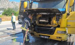 TIR alevlere teslim oldu
