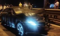 Hurdaya dönen araçtan sağ çıktı