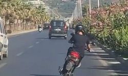 Alanya'da tehlikeli yolculuk kameraya yansıdı