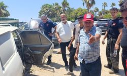 Arabasını alevler içinde buldu