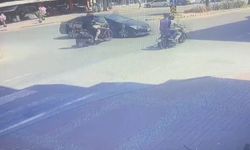 Motosikletli metrelerce havada savruldu