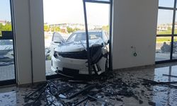 Manavgat'ta ilginç kaza: Otomobiller iş yerine daldı