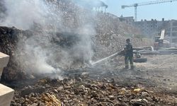 Alanya'da kampüs inşaatında yangın
