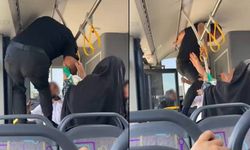 Otobüste tekmeli, yumruklu kavga