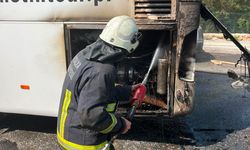 Alanya'da tur otobüsünde yangın