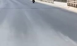 Alanya'da motosiklet ile tehlikeli hareketler